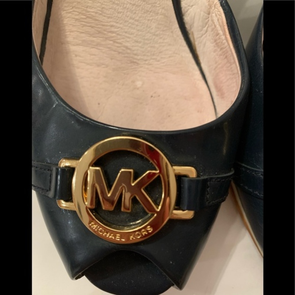 Michael Kors Navy Blue Wedge Shoes - Picture 3 of 8